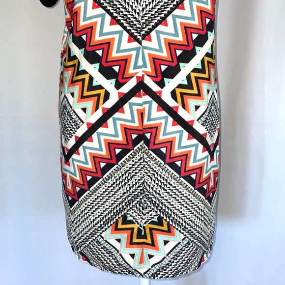 New BeBop Geometric Print Sleeveless Shift Mini Dress Multicolor Size Small - Picture 9 of 16